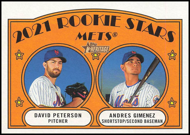 5 Mets 2021 Rookie Stars (David Peterson Andres Gimenez) RS, RC